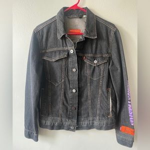 Heron Preston x Levi’s concrete jungle trucker jacket black wash